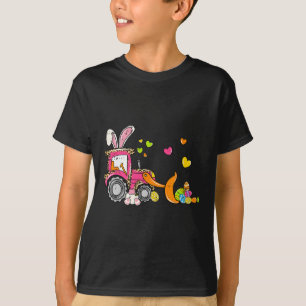 Kids Bulldozer Osterfest Sonnen Eier Niedliche LKW T-Shirt