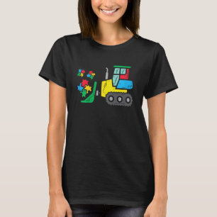 Kids Bulldozer Puzzle Autismus-Bewusstsein Konstru T-Shirt