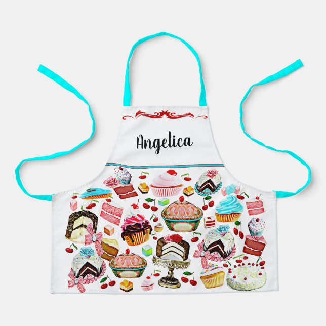 Kids Cake Konditorei Kuchen Bäckerei Personalisier Schürze (Vorderseite)