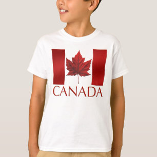 Kid's Canada Flag Ringer Maple Leaf Kid's T - Shir T-Shirt