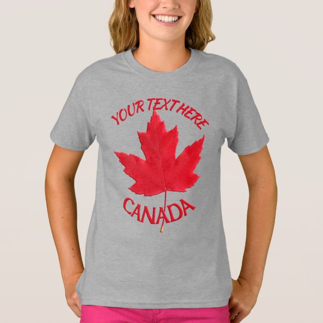 Kid's Canada T - Shirt Individuelle Name Maple Lea (Vorderseite)