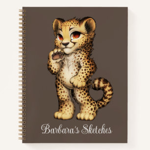 Kids Cheetah Personal Sketch Notizbuch