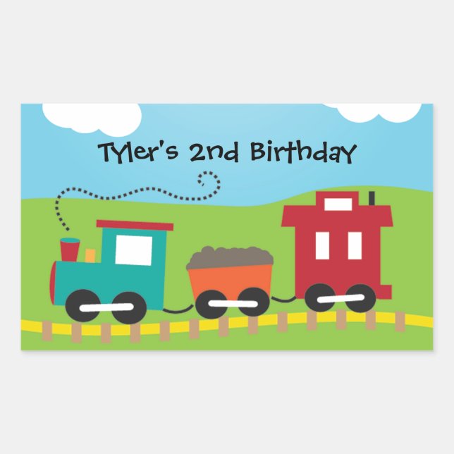 Kids Choo Choo Train Caboose Rechteckiger Aufkleber (Vorderseite)