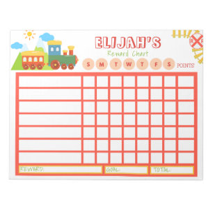 Kids Chore Chart, Personalisierte Zugkarte Notizblock