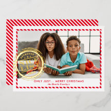 KIDS CHRISTMAS FOTO Spaß Nizza Briefmarke Rotes Go