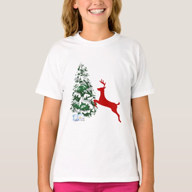 Kids Christmas Photo Outfit | Fun Reindeer Shirt (Vorderseite)