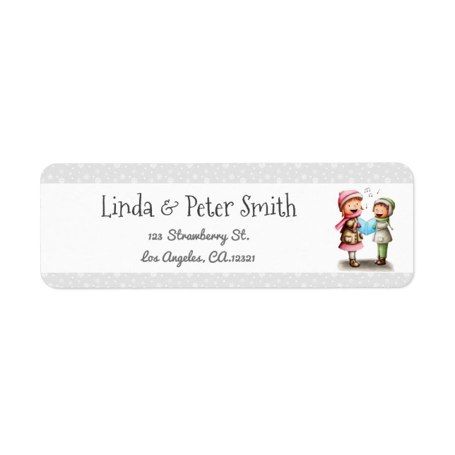 Kids Christmas Return Address Label (Vorne)