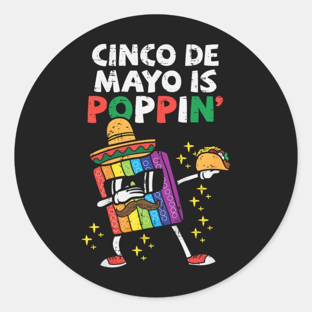 Kids Cinco de Mayo is Poppin Fidget Kleinkinder Bo Runder Aufkleber (Vorderseite)