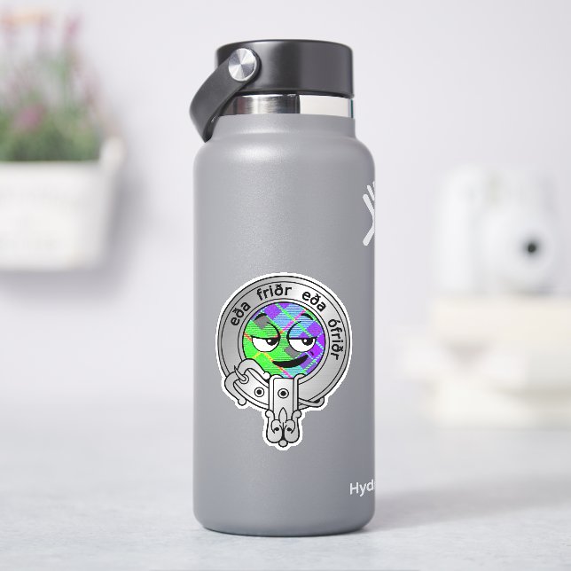 Kids Clan Gunn Wappen & Tartan Sticker (HydroFlask)