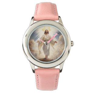 Kids Classic Lederuhr-Jesus Armbanduhr