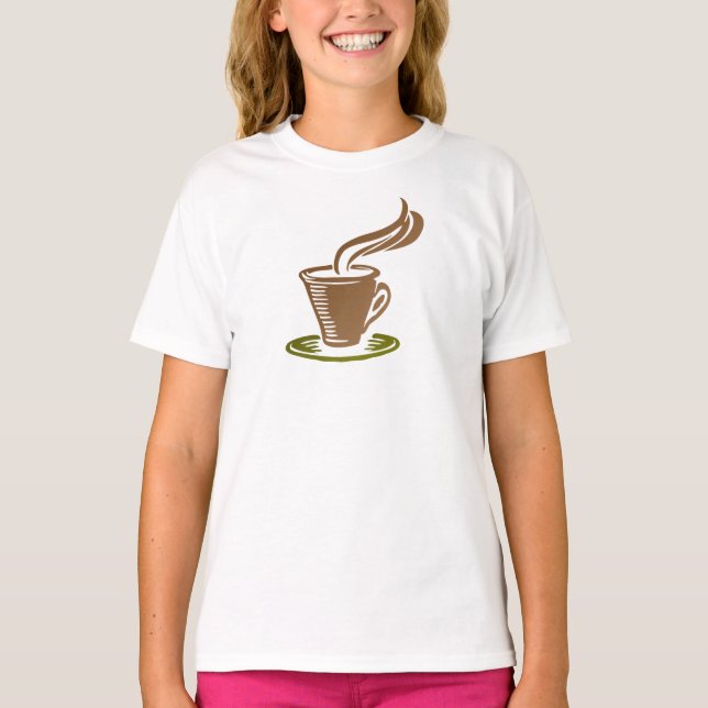 Kid's Classic Tee Shirt with Coffee Cup Design (Vorderseite)