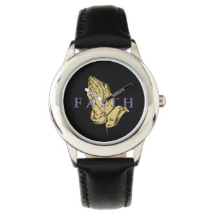 Kids Classic Watch-Hands des Gebet-Glaubens Armbanduhr