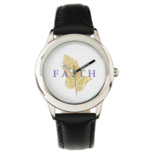 Kids Classic Watch-Hands des Gebet-Glaubens Armbanduhr