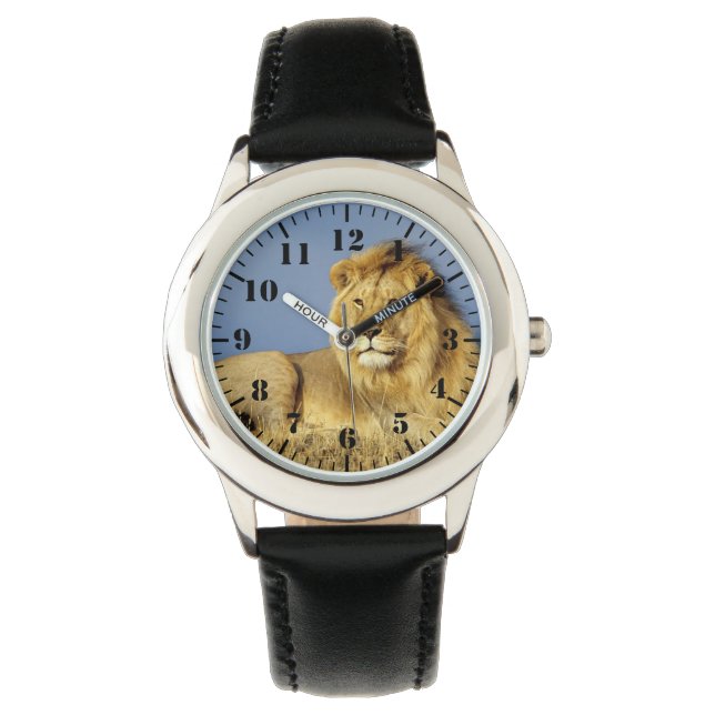 Kids Classic Watch/Wildlife Lion Armbanduhr (Vorderseite)