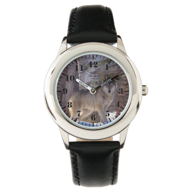 Kids Classic Watch/Wildlife Wolf Armbanduhr (Vorderseite)
