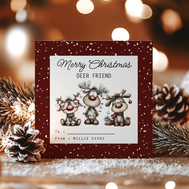 Kids Classroom Deer Themed Feiertagskarte (Von Creator hochgeladen)