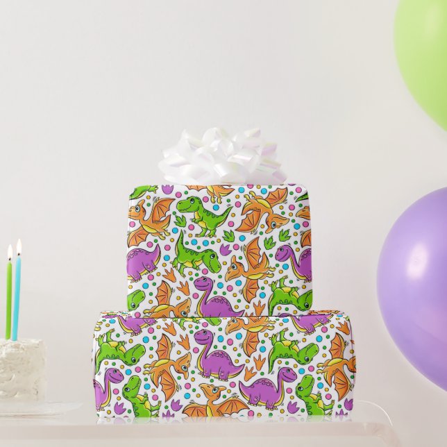 Kids Colorful Dinosaurier Geschenkpapier (Partygeschenke)