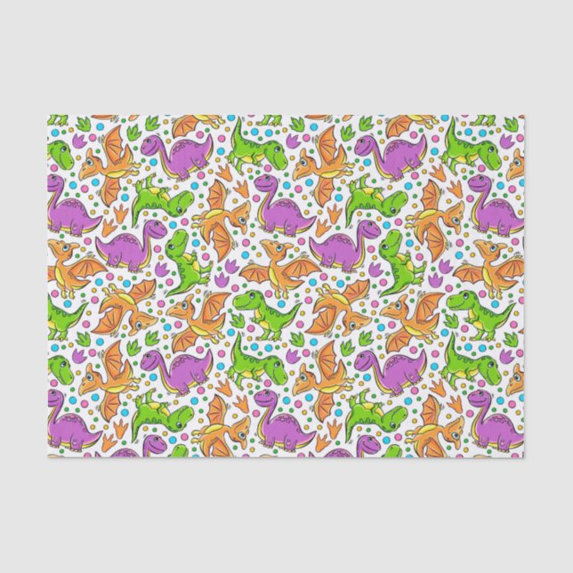 Kids Colorful Dinosaurier Seidenpapier (Vorderseite)