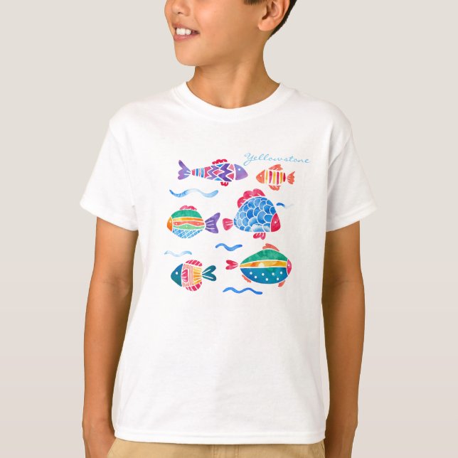 Kids Colorful Fish Yellowstone T - Shirt (Vorderseite)