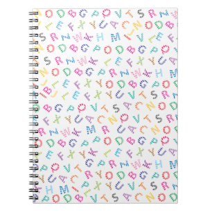 Kids Colorful Zebra Style Alphabet Notizblock