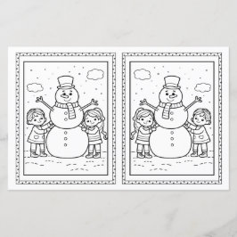 Kids Colour Snowman Paper Weihnachtskarte