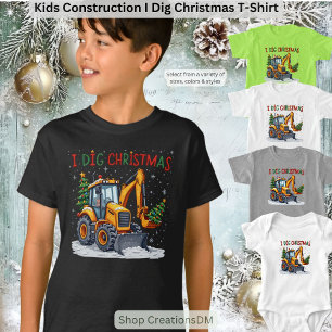 Kids Construction I Dig Weihnachten T-Shirt