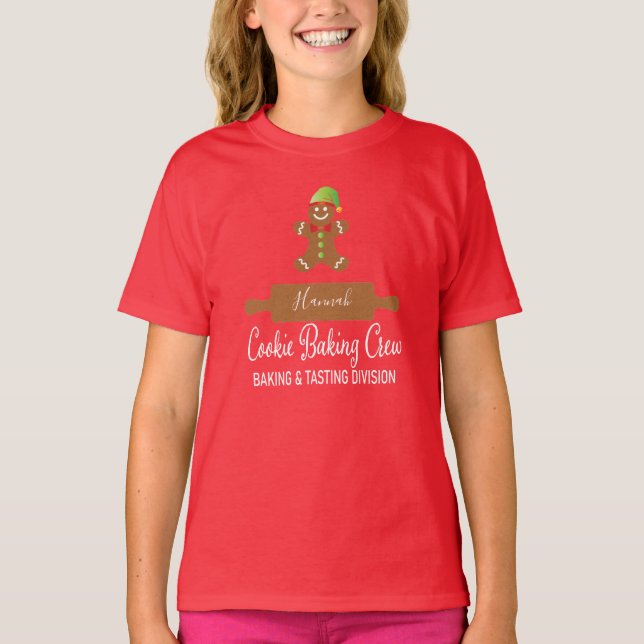 Kids Cookie Backen Crew Lebkuchen Mann Urlaub T-Shirt (Vorderseite)