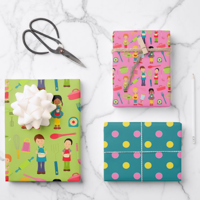 Kids Cooking Packpapier 3, Geschenkpapier Set (Vorderseite)