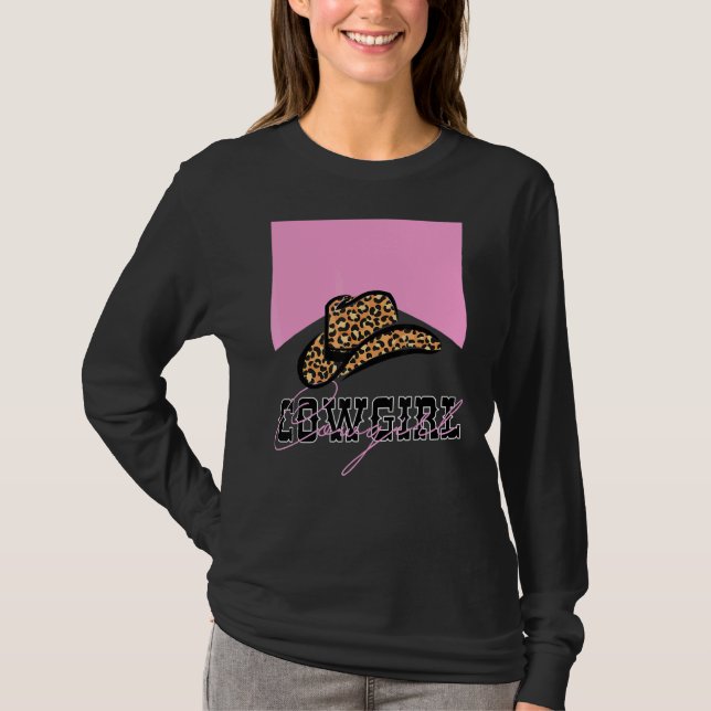 Kids Cowgirl Western Boots Hat Spurs Girls Youth C T-Shirt (Vorderseite)