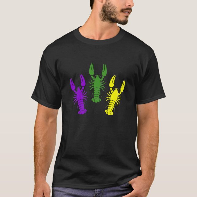 Kids Crawfish Mardi Gras Party Maskenbildner Costu T-Shirt (Vorderseite)