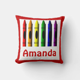 Kids Crayons Crayon Name Room Décor Pillow Kissen