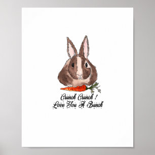 Kids Crunch Crunch I Liebe Sie ein Hasen Lover Poster