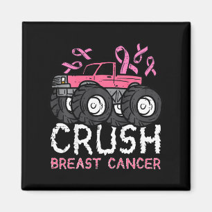 Kids Crush Brustkrebs-Bewusstsein Monster Truck T Magnet