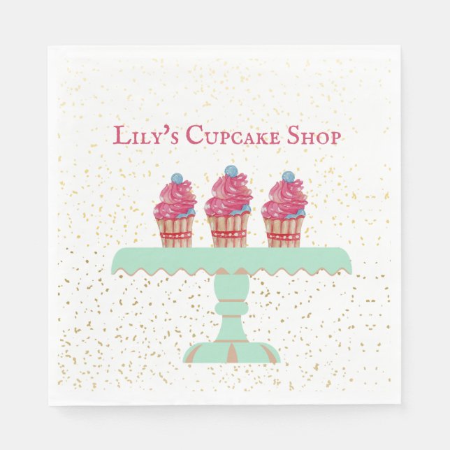 Kid's Cupcake Shop individuell anpassen Serviette (Vorderseite)