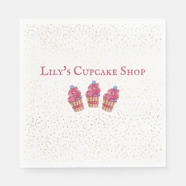 Kid's Cupcake Shop individuell anpassen Serviette (Vorderseite)