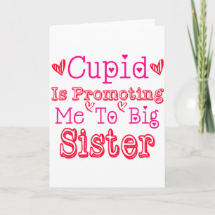 Kids Cupid bewirbt mich zur großen Schwester Valen Karte