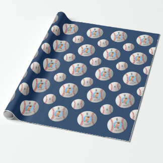 Kids Custom Foto Baseball Wrapping Paper Geschenkpapier