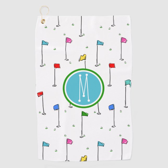Kids Custom Golf Flags "n Buttone Golfhandtuch (Vorderseite)