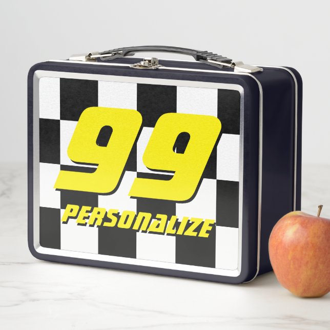 Kid's Custom Lunch Box mit Schachbrettflagge (Beispiel)