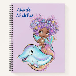 Kids Custom Mermaid Sketch Notizbuch