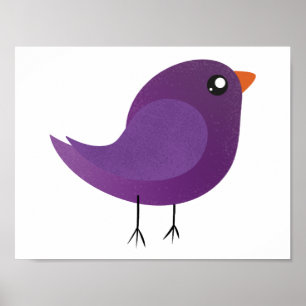 Kids cute birdy poster