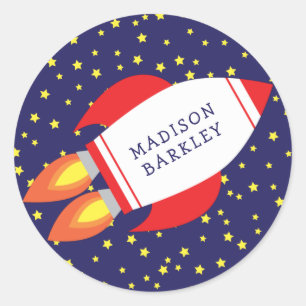 Kids Cute Rocket Nom du navire Enveloppe Stickers