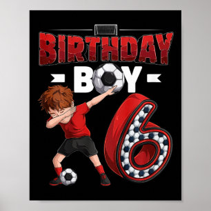 Kids Dabbing Junge 6 Jahre alter Fußballspieler 6. Poster