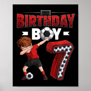 Kids Dabbing Junge 7 Jahre alter Fußballspieler 7. Poster