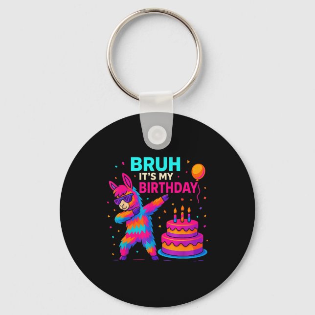 Kids Dabbing Llama Birthday Funny Bday Party Tee  Schlüsselanhänger (Vorderseite)