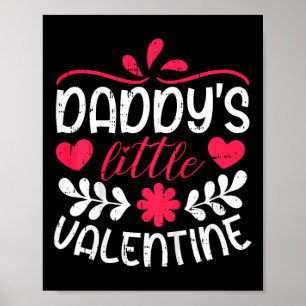 Kids Daddys Little Valentine Day Heart Liebe Kinde Poster