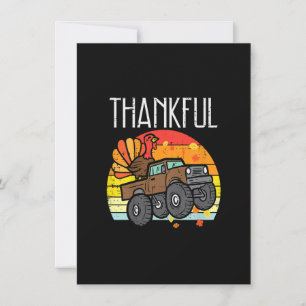 Kids dankbarer Truthahn Monstertruck Retro Ernteda Einladung