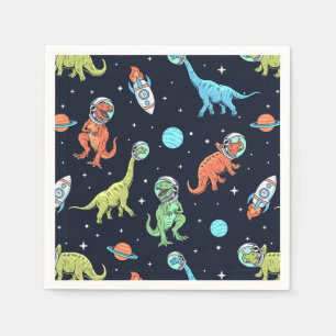 Kids Dinosaur Astronaut Pattern Serviette