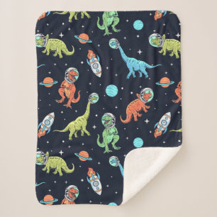 Kids Dinosaur Astronaut Pattern Sherpadecke