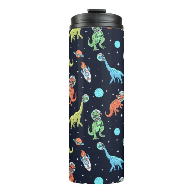 Kids Dinosaur Astronaut Pattern Thermosbecher (Vorderseite)